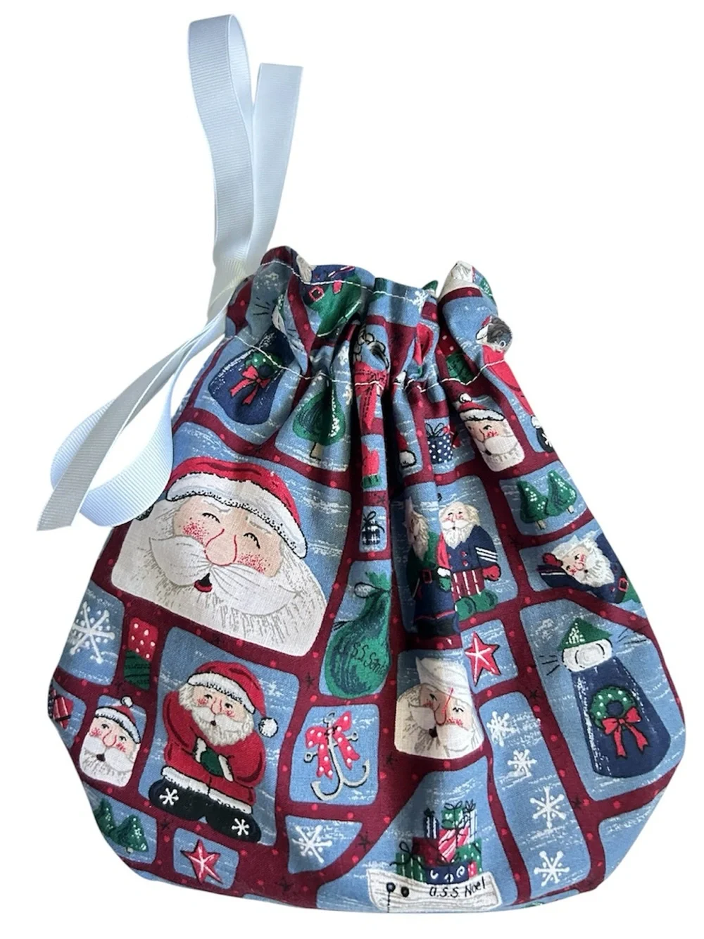 Hand Crafted Colorful Festive Christmas Themed Eco Friendly Reusable Gift Bag